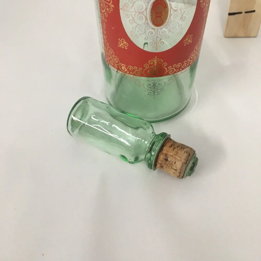 Vintage Glass Green Old Fitzgerald Decanter Bottle  1960's  Vintage‎